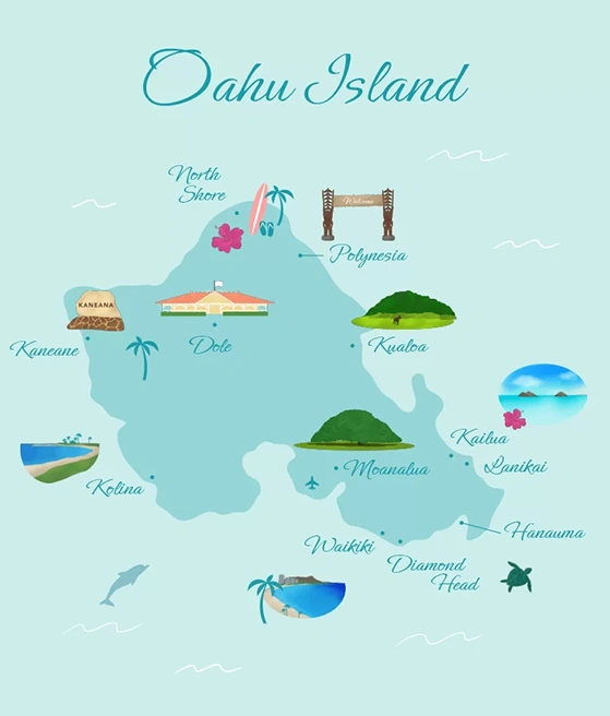 ハワイの観光マップ