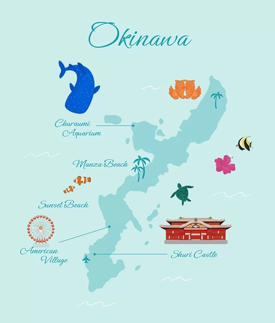 沖縄の観光マップ