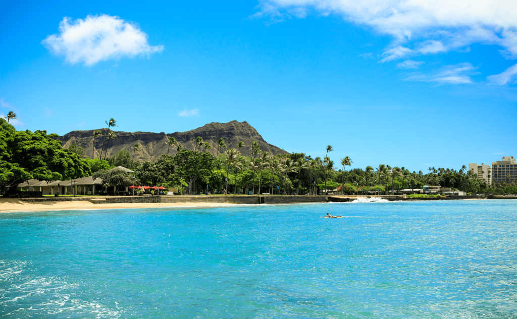 対岸が見えるハワイの海岸
