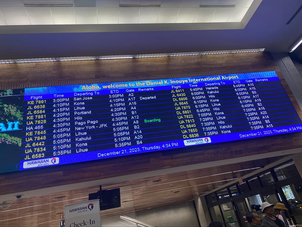 飛行機の電光掲示板
