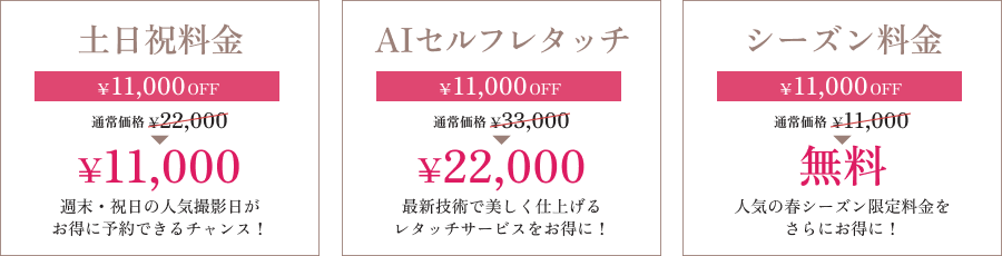選べる3つの特典