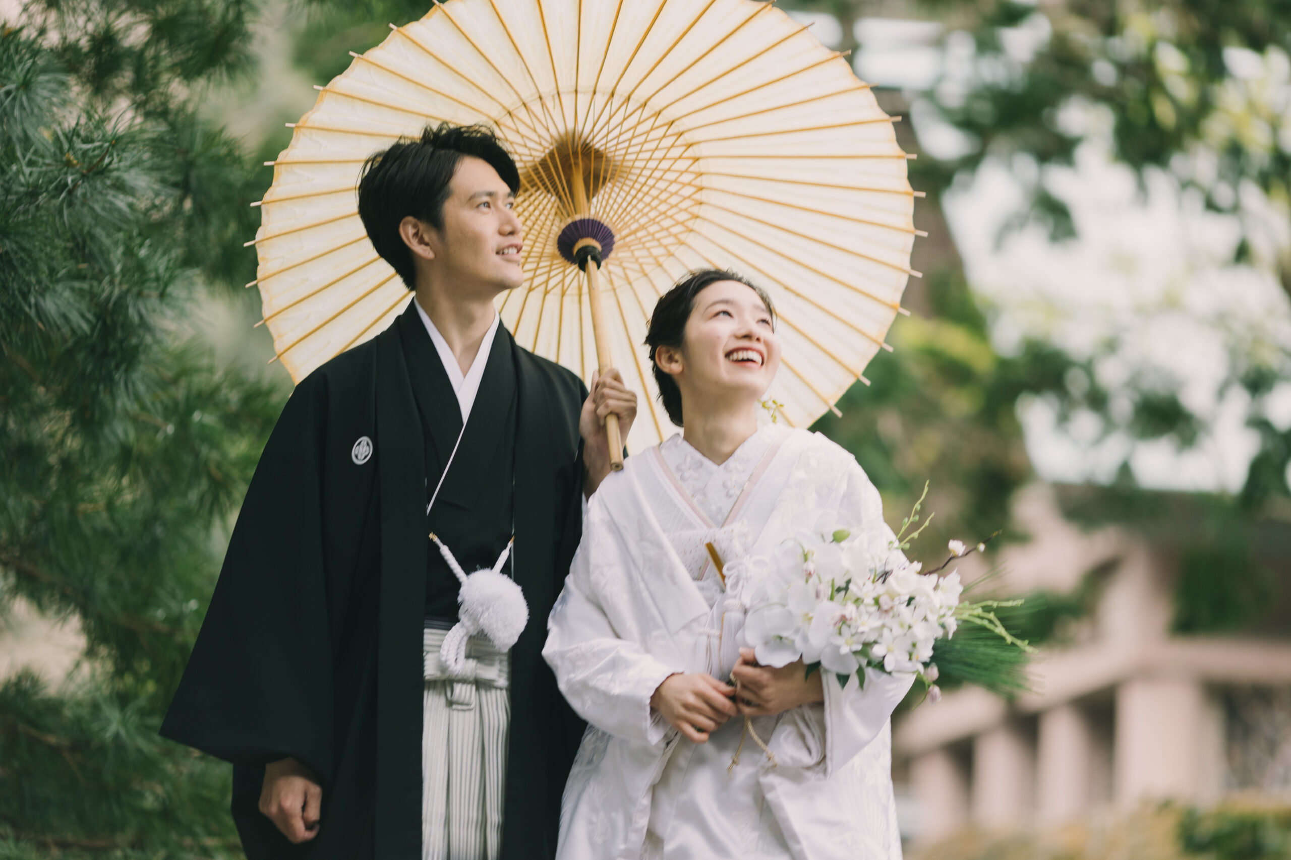 二人だけで神社・仏閣で結婚を一緒に奉告できる和装フォトウエディング